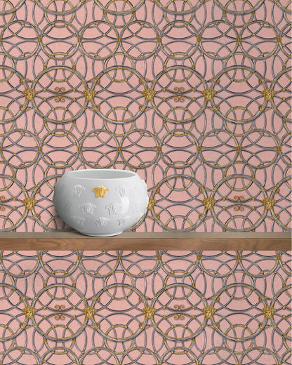 Versace Chain Wallpaper - Silver/Gold/Pink/Grey