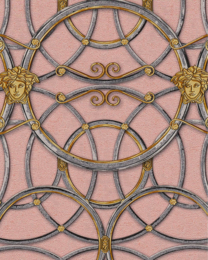 Versace Chain Wallpaper - Silver/Gold/Pink/Grey