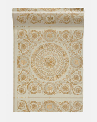 Versace Crown Moulding Wallpaper - Gold/Beige/Creme