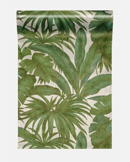 Versace Giungla Palm Leaves Wallpaper - Green/Beige