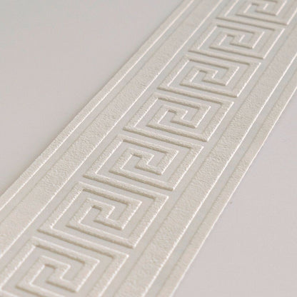 Graphic Meander Border - White - Self Adhesive