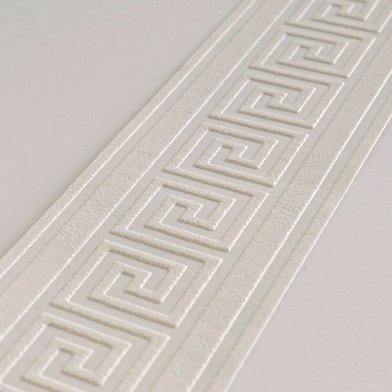 Graphic Meander Border - White - Self Adhesive