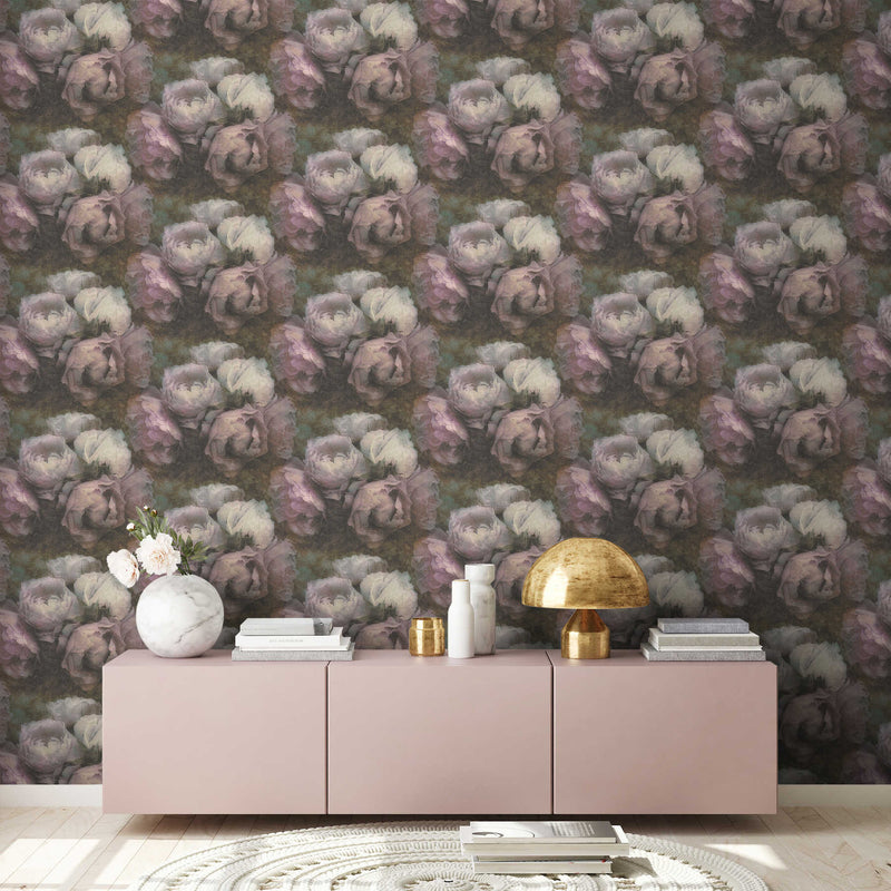 Dreamy Rose Wallpaper - Duskiest Grey