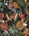Reverie - Funky Jungle Wallpaper - Charcoal/Black