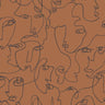 Visages Face Wallpaper - Burnt Orange -  LAST 9 ROLLS