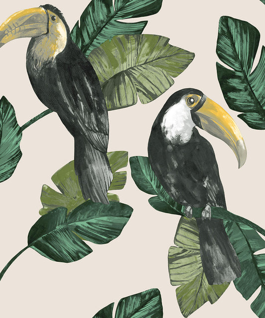 Toucan Tiki Wallpaper - Neutral - Last 24 Rolls