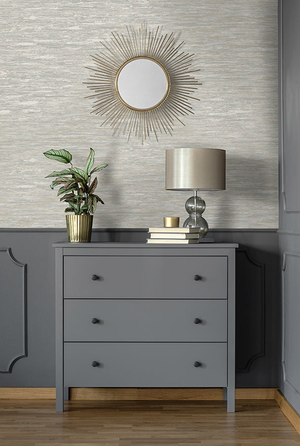Reine - Metallic Textured Wallpaper - Grey