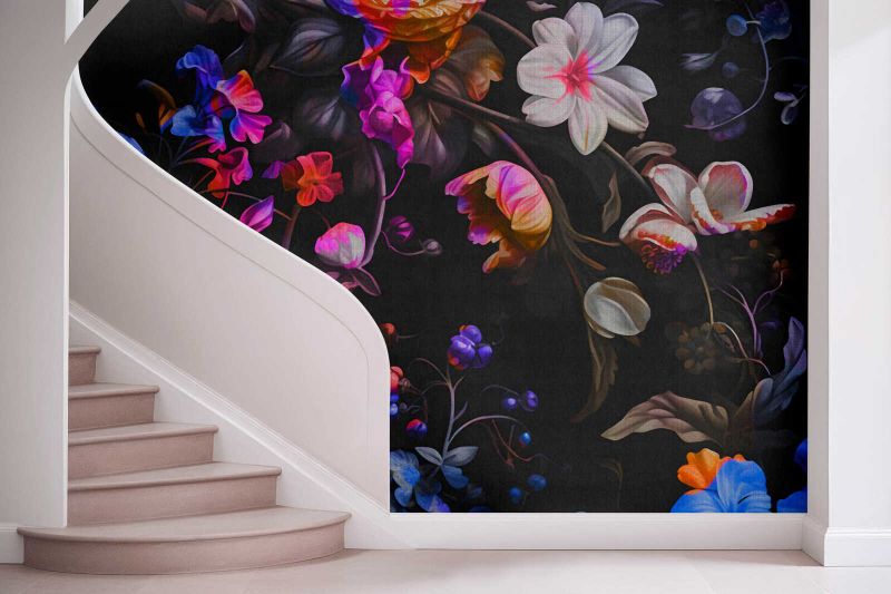 Neonbloom 2 Custom Sized Wallpaper Mural (per m2)