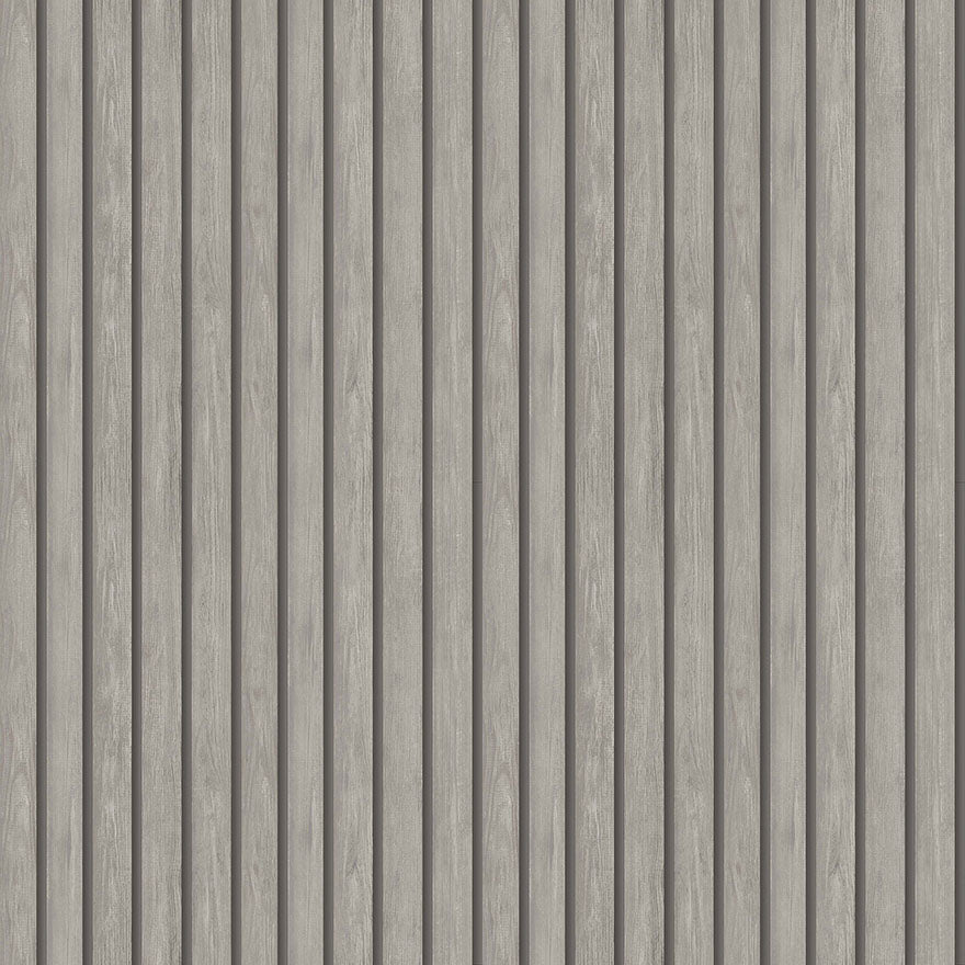 Acacia Wood Slat Wallpaper - Grey