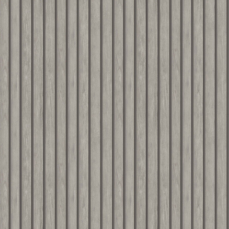 Acacia Wood Slat Wallpaper - Grey