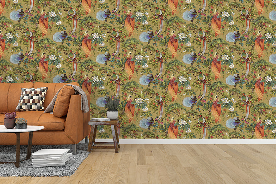Yasuni Wallpaper - Ochre - Last 24 Rolls Arriving July