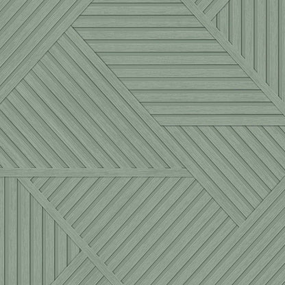Elba - Geometric Wood Panel Wallpaper - Sage - Last Roll