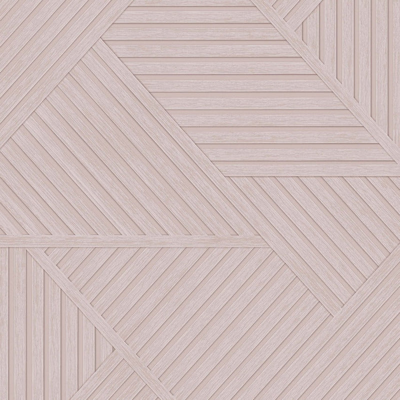 Sample - Elba - Geometric Wood Panel Wallpaper - Pink
