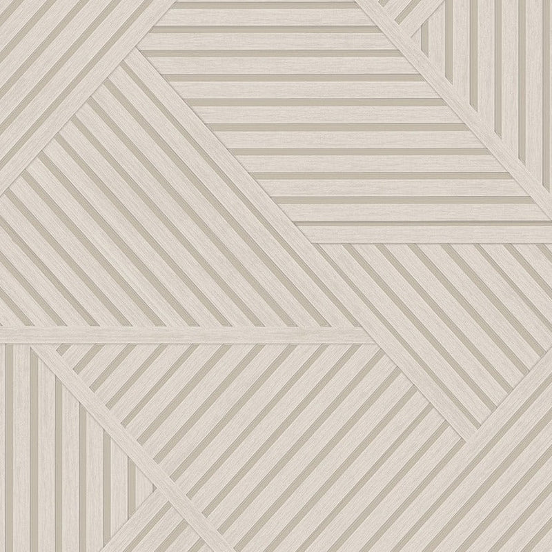 Sample - Elba - Geometric Wood Panel Wallpaper - Cream