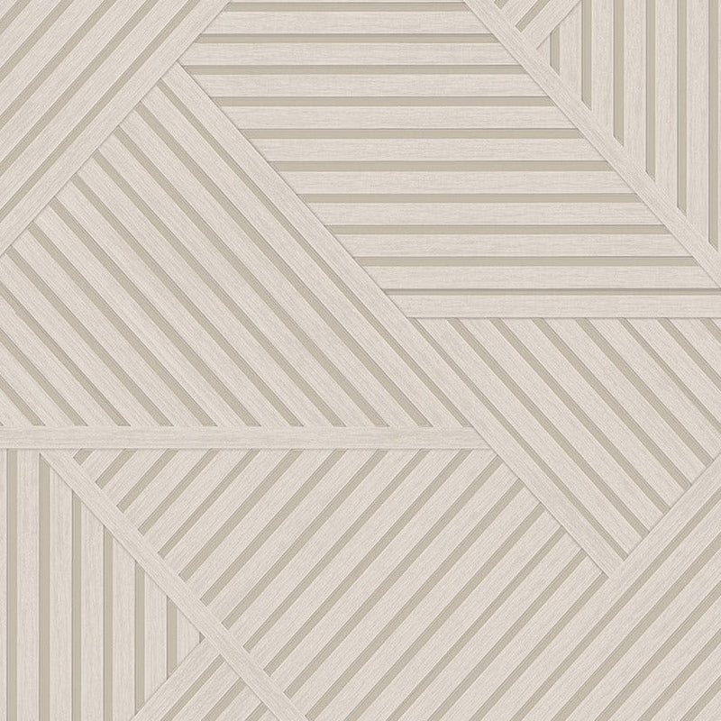 Elba - Geometric Wood Panel Wallpaper - Cream