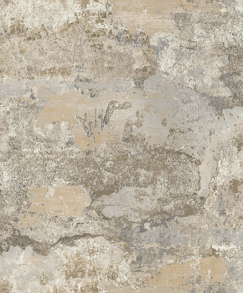 Elgon - Distressed Concrete Wallpaper - Natural