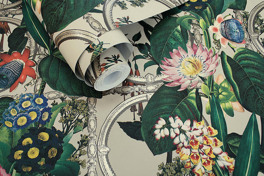 Alata - Floral Trellis Wallpaper - Beige - Last 3 Rolls