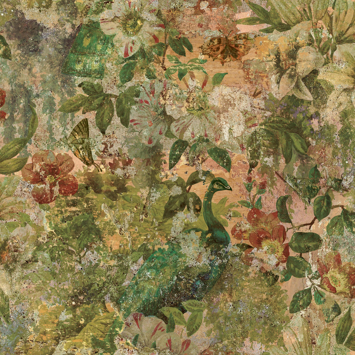 Sample - Thalia - Vintage Peacock Wallpaper - Multi