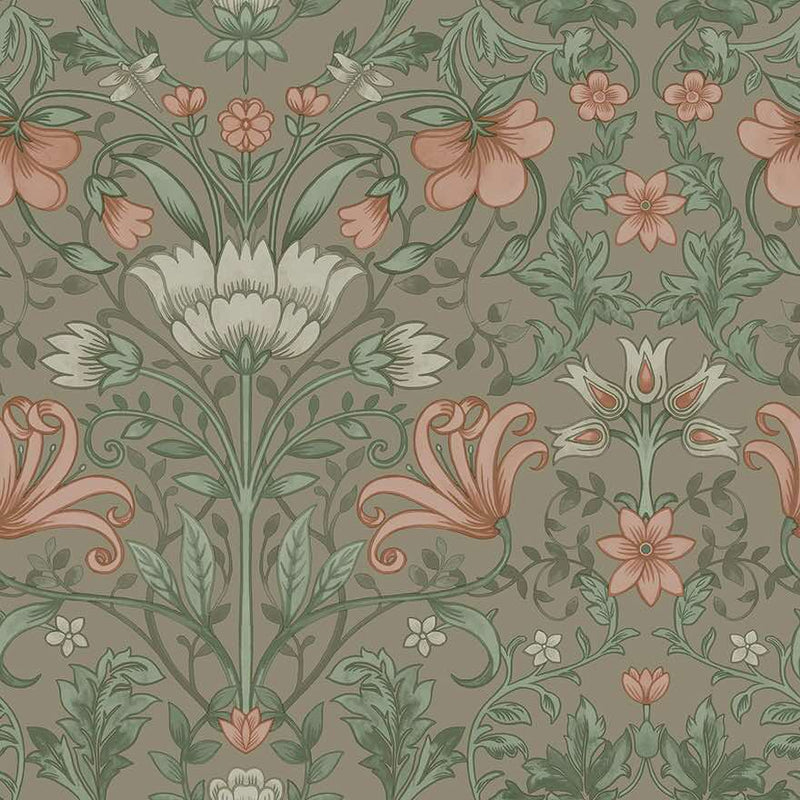 Emiliana - Trailing Floral Wallpaper - Champagne