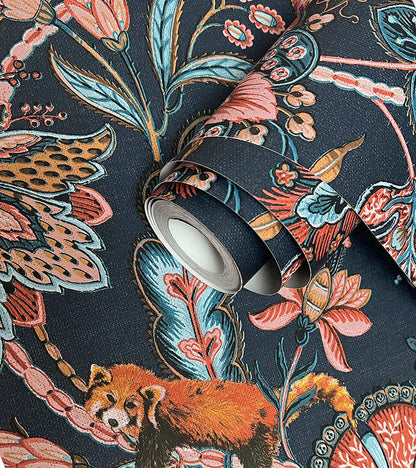 Zari Wallpaper Navy - Last 3 Rolls