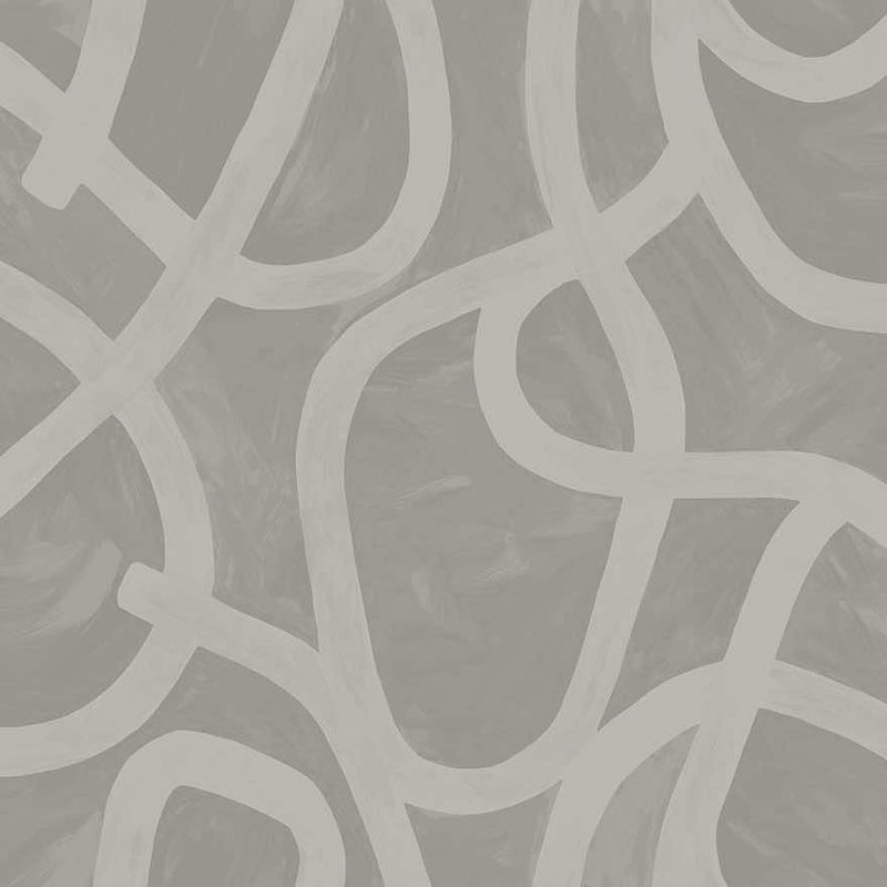 Moleta - Abstract Brushstroke Wallpaper - Grey