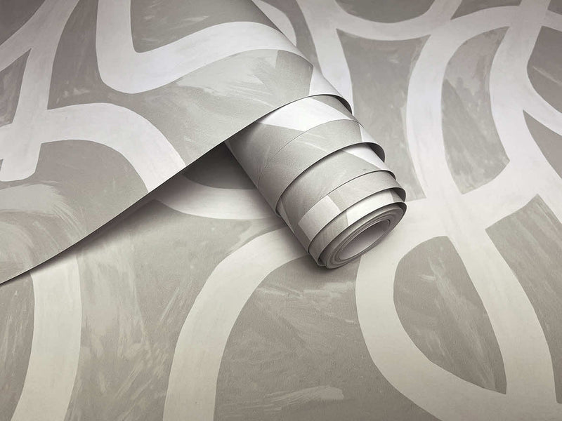 Moleta - Abstract Brushstroke Wallpaper - Grey