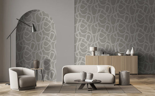 Moleta - Abstract Brushstroke Wallpaper - Grey