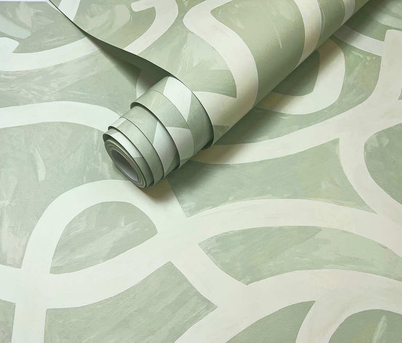 Moleta - Abstract Brushstroke Wallpaper - Sage