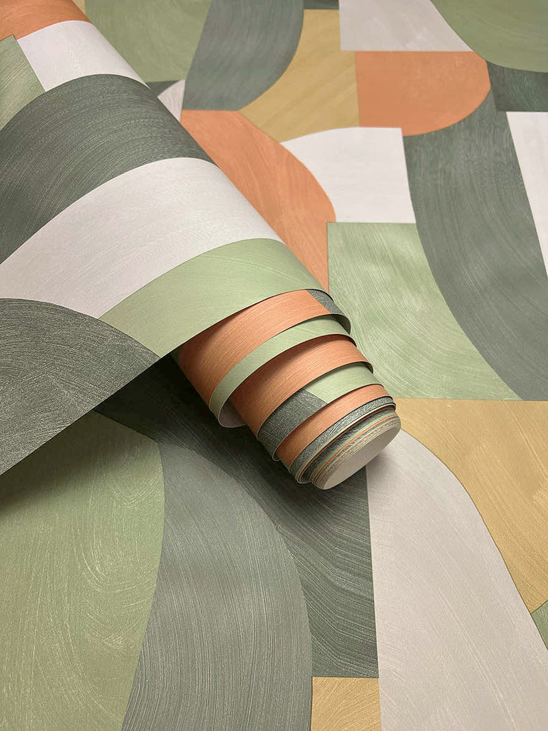 Ennedi - Geometric Curves Wallpaper - Khaki