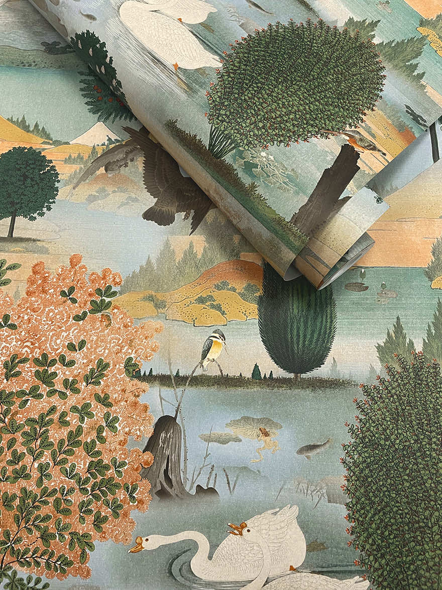 Tundra - Scenic Landscape Wallpaper - Orange/Green - Discontinuing
