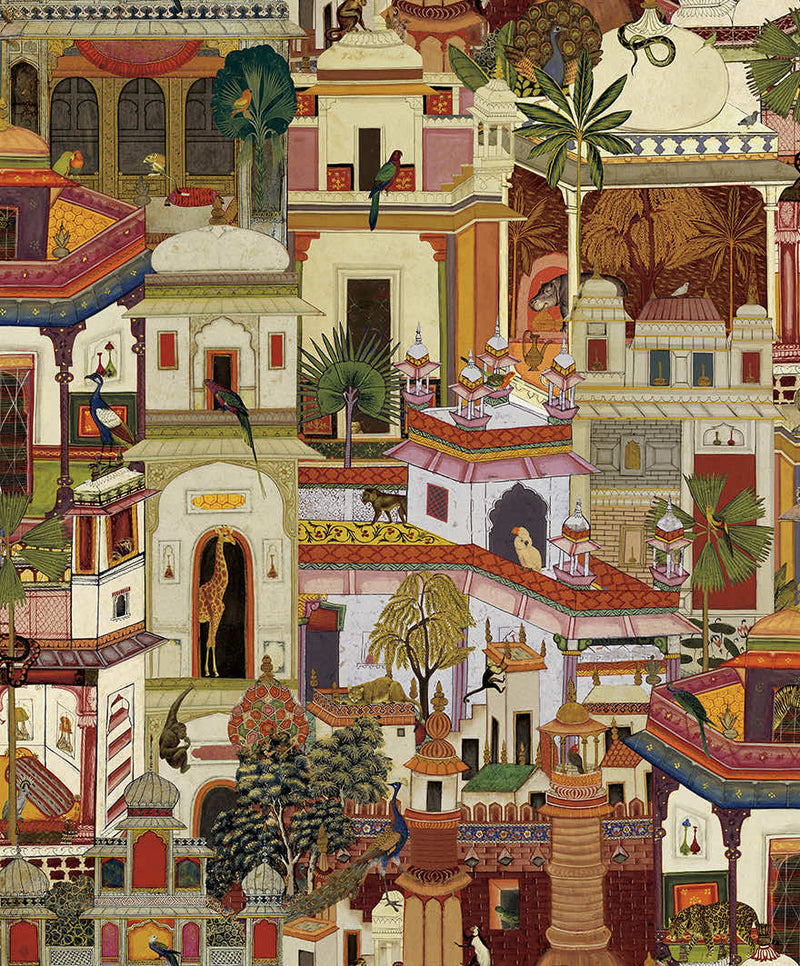 Civita - Moroccan City with Jungle Wallpaper - Multi