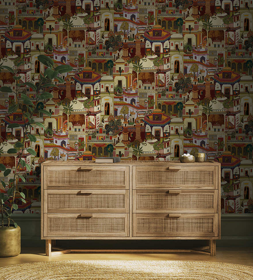Civita - Moroccan City Wallpaper - Multi - Last 36 Rolls Arriving July