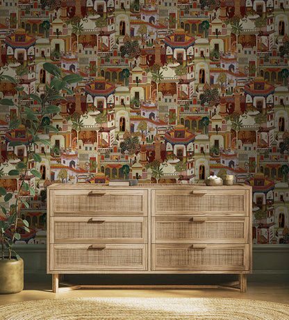 Civita - Moroccan City Wallpaper - Multi - Last 36 Rolls Arriving July