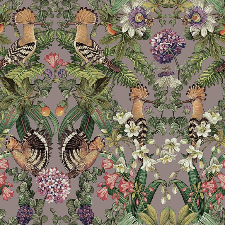 Marimo - Botanical and Birds Wallpaper - Heather