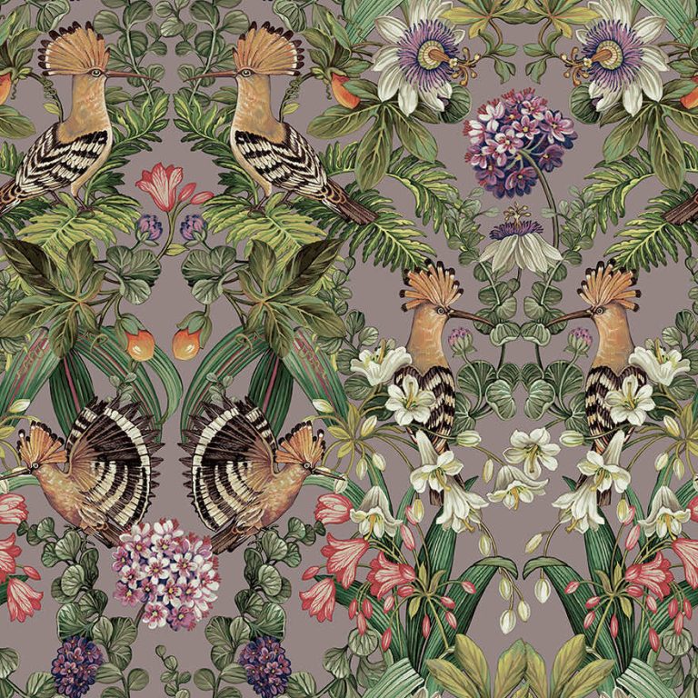 Sample - Marimo - Botanical and Birds Wallpaper - Heather
