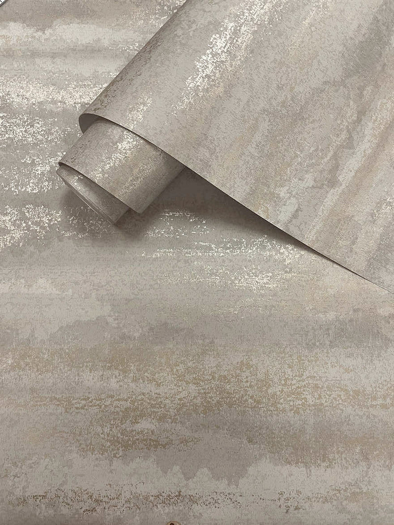Niebla - Metallic Cloud Wallpaper - Warm Grey