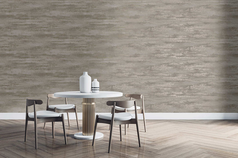 Niebla - Metallic Cloud Wallpaper - Warm Grey