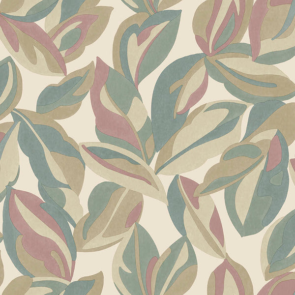 Sample - Nicolai Leaf Wallpaper - Multi