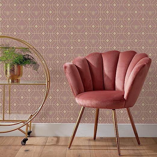 Art Deco Bee Wallpaper - 3 Colours
