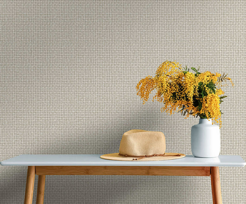 Biderbost Weave Wallpaper - Cream