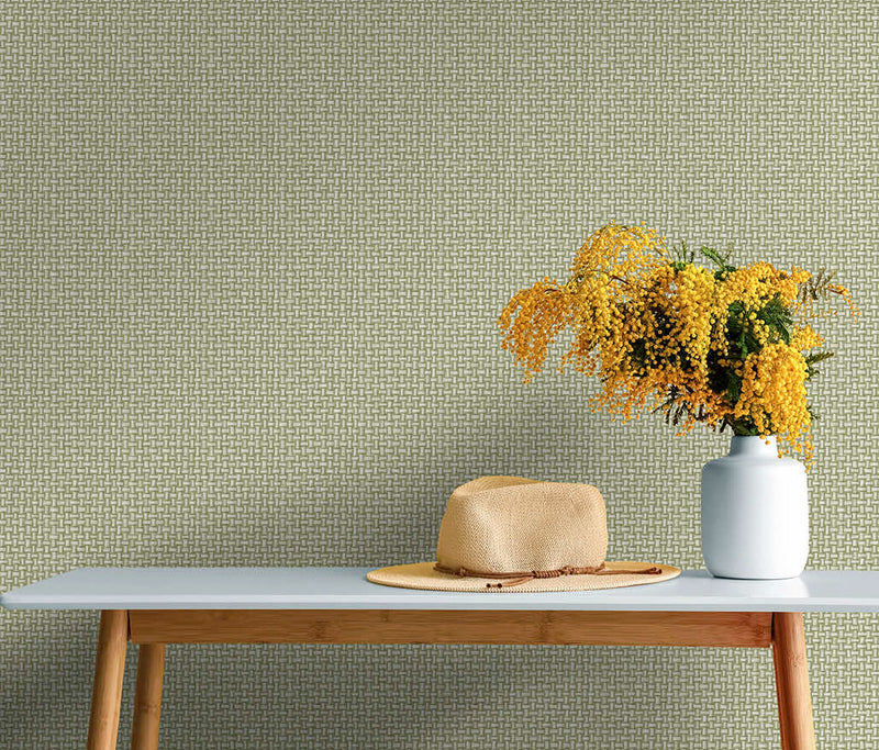 Biderbost Weave Wallpaper - Green