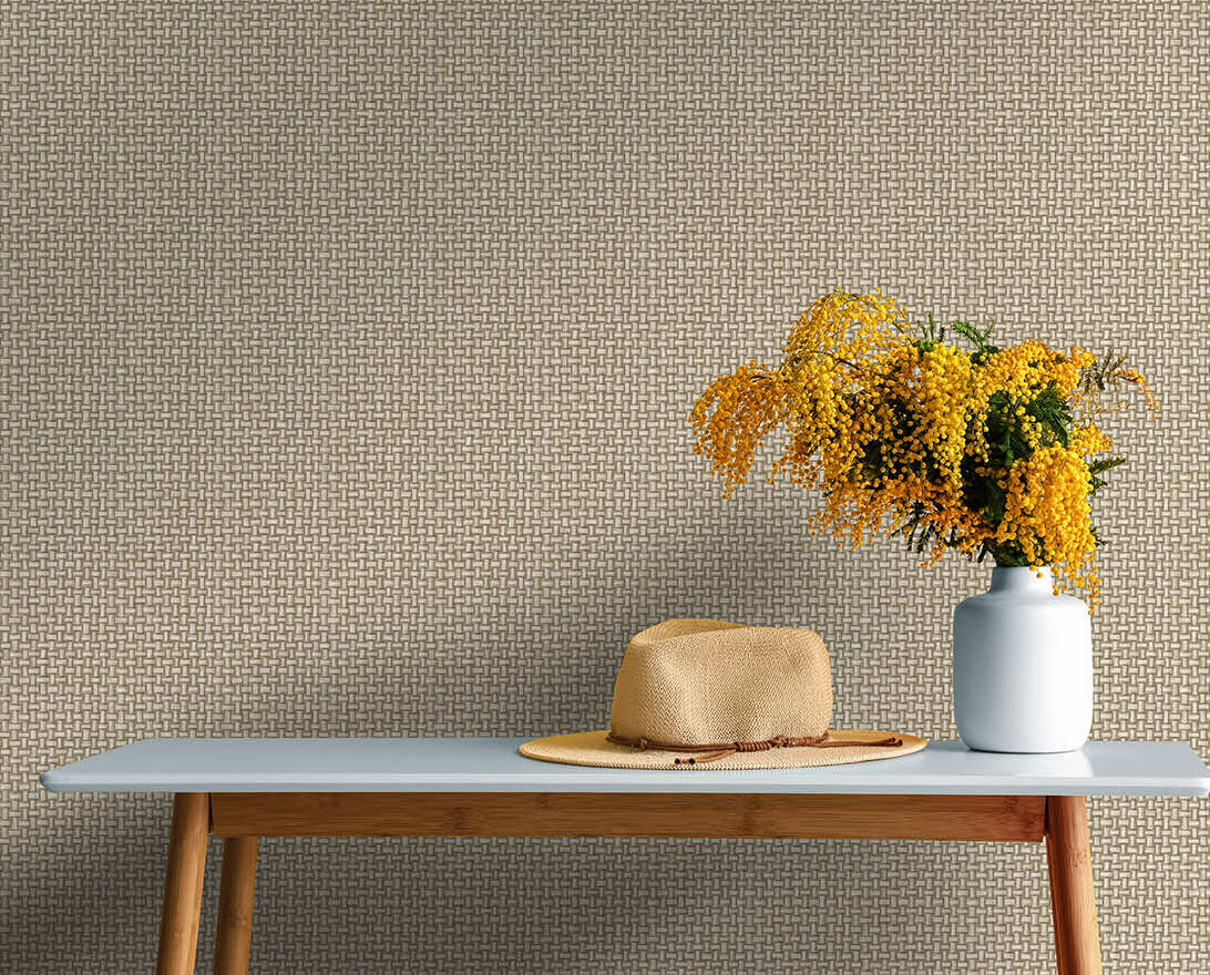 Biderbost Weave Wallpaper - Beige