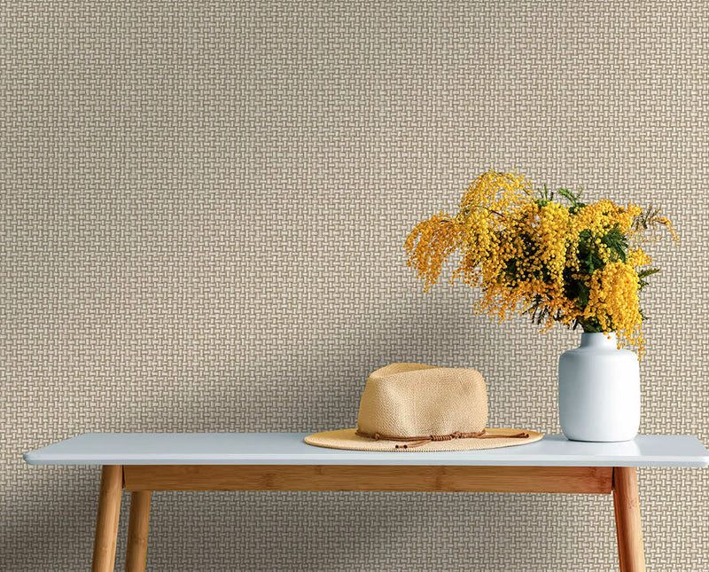 Biderbost Weave Wallpaper - Beige