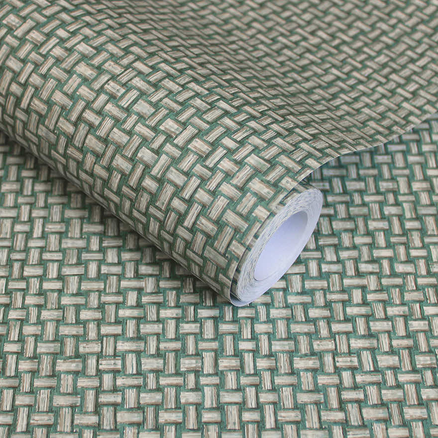 Biderbost Weave Wallpaper - Teal
