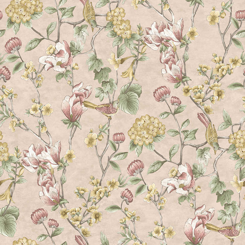 Sample - Nightingale - Floral Wallpaper - Pink