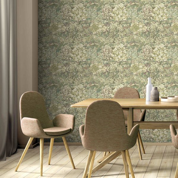 Parsons Wood - Wildflowers Wallpaper - Green