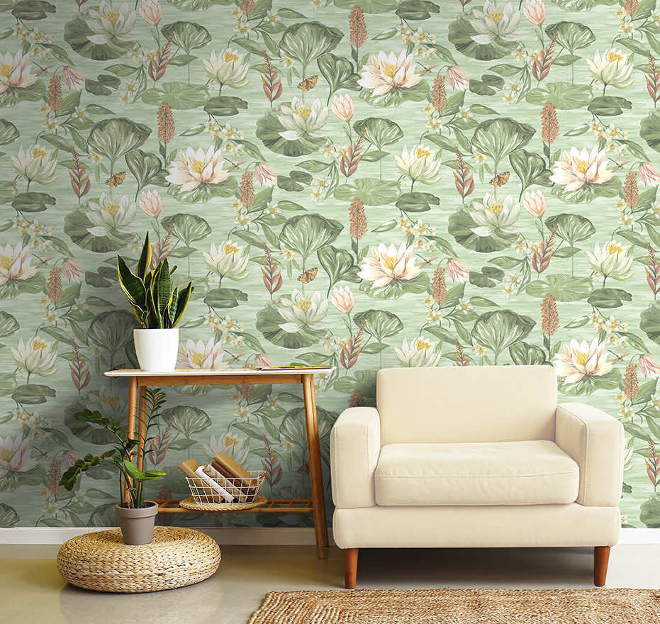 Water Lily Wallpaper - Green