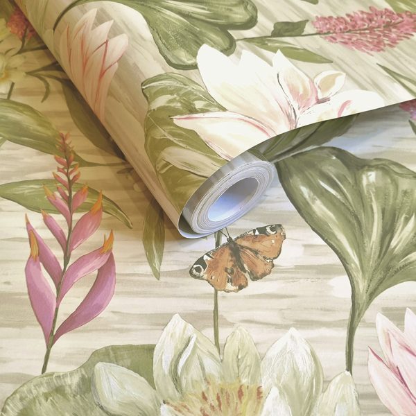 Water Lily Wallpaper - Beige