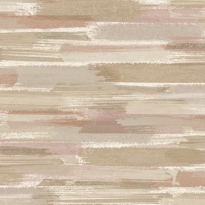 Sasso - Brush Marks Wallpaper - Beige/Coral