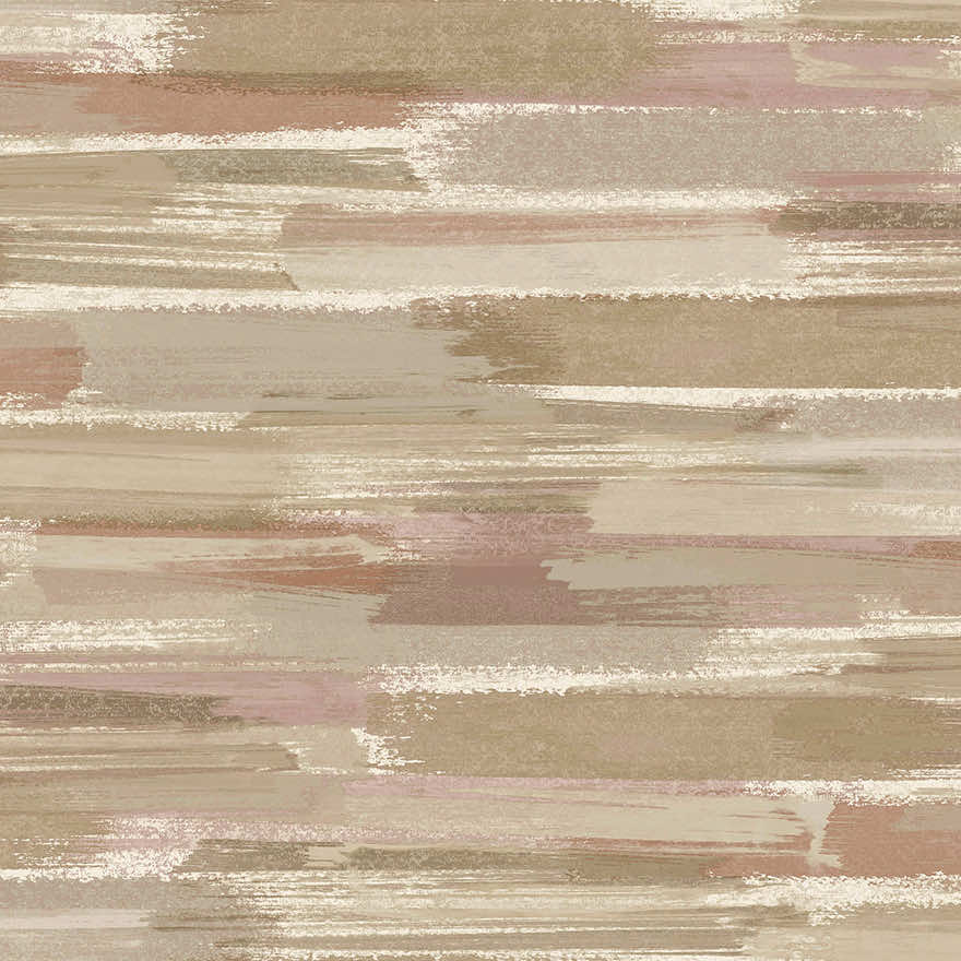 Sample - Sasso - Brush Marks Wallpaper - Beige/Coral
